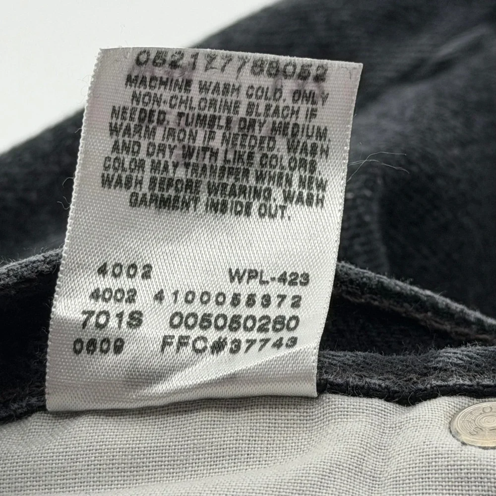 Levi's Jeans Mens 34x32 Black 505 Regular Fit Straight Leg Faded Denim Cotton